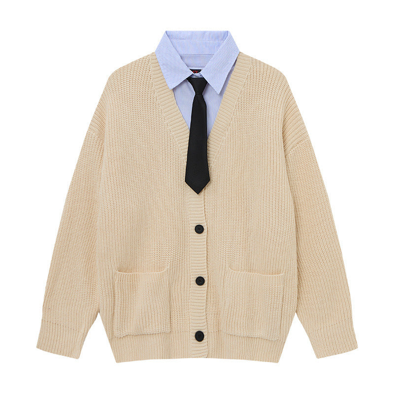 Layered Knit Cardigan for Men