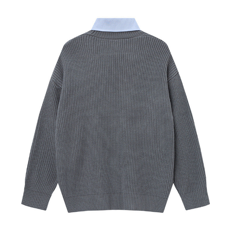 Layered Knit Cardigan for Men