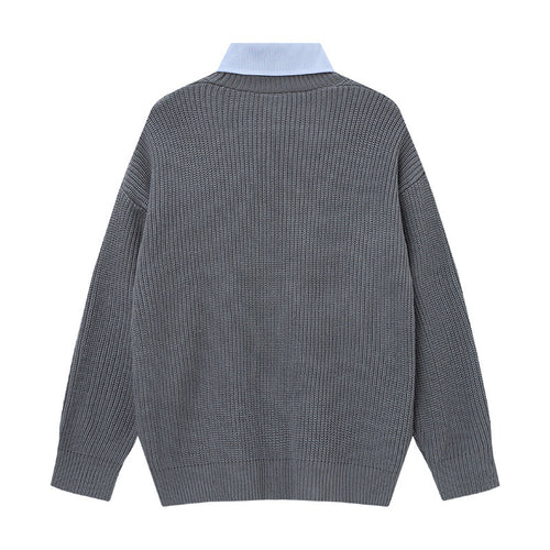 Layered Knit Cardigan for Men