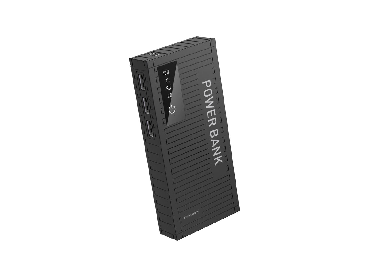 Techancy 5000mah Power Bank Preto TF2780，Carregamento Rápido De 2A,3 Saídas Usb Para Telemóvel/Tablet.-0