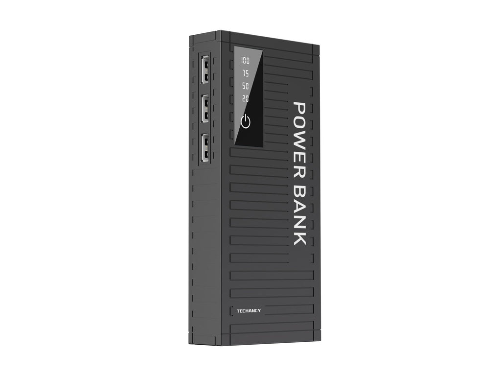 Techancy 5000mah Power Bank Preto TF2780，Carregamento Rápido De 2A,3 Saídas Usb Para Telemóvel/Tablet.-2